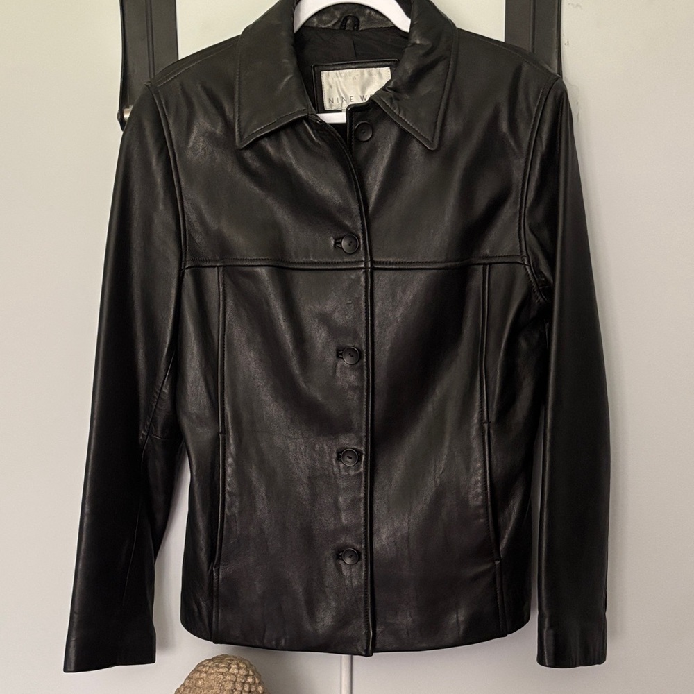 Nine West Classic Black Leather Jacket
